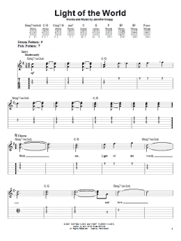 page one of Light Of The World (Easy Guitar Tab)