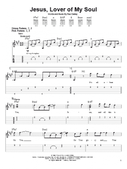 page one of Jesus, Lover Of My Soul (Easy Guitar Tab)