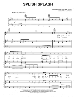 page one of Splish Splash (Piano, Vocal & Guitar Chords (Right-Hand Melody))