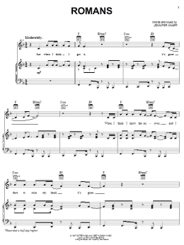 page one of Romans (Piano, Vocal & Guitar Chords (Right-Hand Melody))