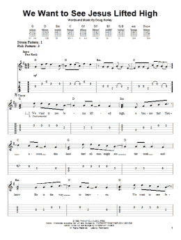 page one of We Want To See Jesus Lifted High (Easy Guitar Tab)
