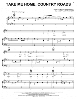 page one of Take Me Home, Country Roads (Piano, Vocal & Guitar Chords (Right-Hand Melody))