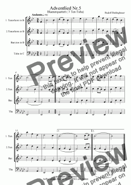 page one of Adventlied Nr.5  (3Ten-Tuba)
