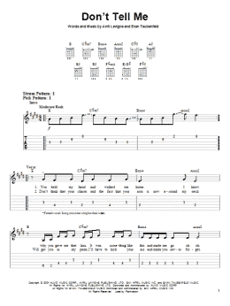 page one of Don't Tell Me (Easy Guitar Tab)