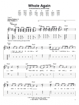 page one of Whole Again (Easy Guitar Tab)