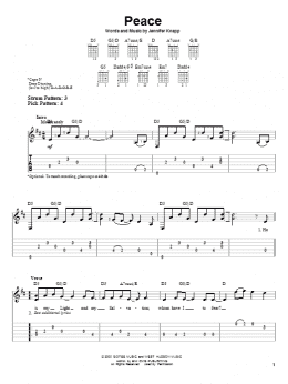 page one of Peace (Easy Guitar Tab)