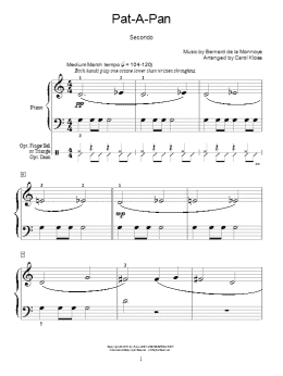 page one of Pat-A-Pan (Willie, Take Your Little Drum) (Piano Duet)