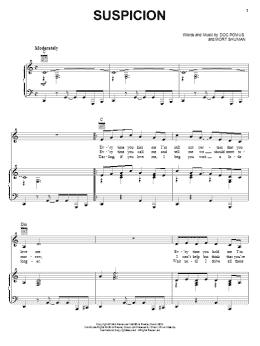page one of Suspicion (Piano, Vocal & Guitar Chords (Right-Hand Melody))