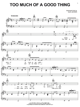 page one of Too Much Of A Good Thing (Piano, Vocal & Guitar Chords (Right-Hand Melody))