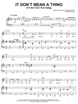 page one of It Don't Mean A Thing (If It Ain't Got That Swing) (Piano & Vocal)