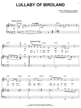 page one of Lullaby Of Birdland (Piano & Vocal)