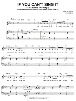 page one of If You Can't Sing It (You'll Have To Swing It) (Piano & Vocal)
