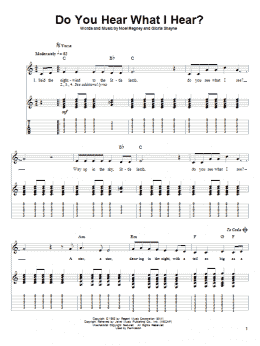 page one of Do You Hear What I Hear (Guitar Tab (Single Guitar))