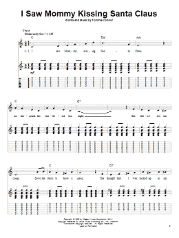 page one of I Saw Mommy Kissing Santa Claus (Guitar Tab (Single Guitar))