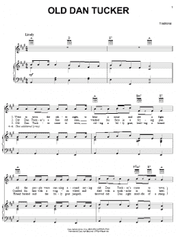 page one of Old Dan Tucker (Piano, Vocal & Guitar Chords (Right-Hand Melody))