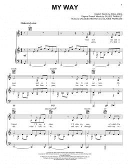 page one of My Way (Piano, Vocal & Guitar Chords (Right-Hand Melody))