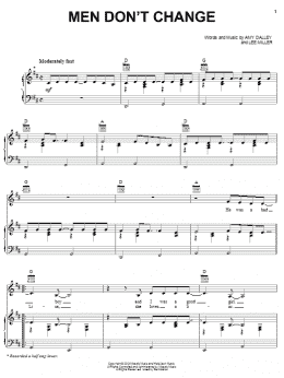 page one of Men Don't Change (Piano, Vocal & Guitar Chords (Right-Hand Melody))