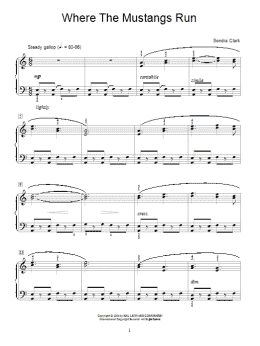 page one of Where The Mustangs Run (Educational Piano)