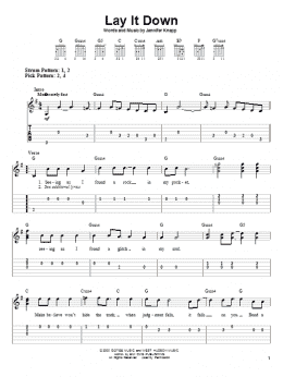 page one of Lay It Down (Easy Guitar Tab)