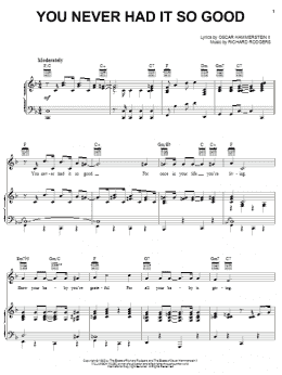 page one of You Never Had It So Good (Piano, Vocal & Guitar Chords (Right-Hand Melody))