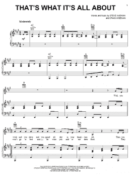 page one of That's What It's All About (Piano, Vocal & Guitar Chords (Right-Hand Melody))