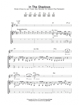 page one of In The Shadows (Guitar Tab)