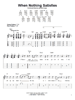page one of When Nothing Satisfies (Easy Guitar Tab)
