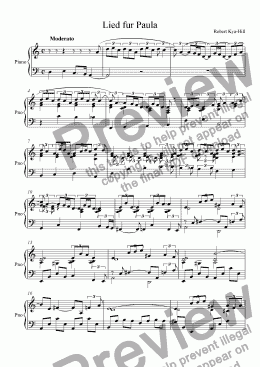page one of Lied Fuer Paula [Piano Solo]