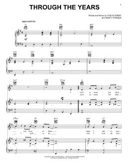 page one of Through The Years (Piano, Vocal & Guitar Chords (Right-Hand Melody))