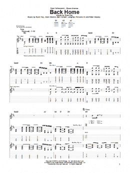 page one of Back Home (Guitar Tab)