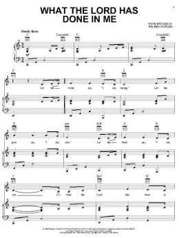 page one of What The Lord Has Done In Me (Piano, Vocal & Guitar Chords (Right-Hand Melody))