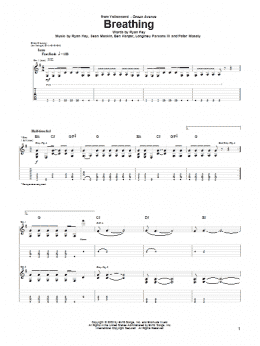 page one of Breathing (Guitar Tab)