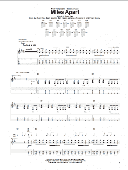page one of Miles Apart (Guitar Tab)