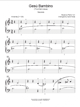 page one of Gesu Bambino (The Infant Jesus) (Piano Duet)