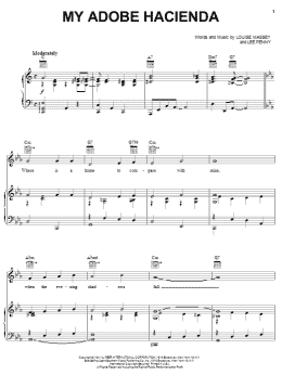 page one of My Adobe Hacienda (Piano, Vocal & Guitar Chords (Right-Hand Melody))