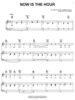 page one of Now Is The Hour (Maori Farewell Song) (Piano, Vocal & Guitar Chords (Right-Hand Melody))