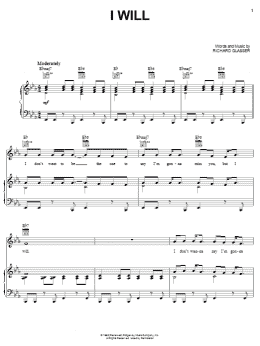 page one of I Will (Piano, Vocal & Guitar Chords (Right-Hand Melody))