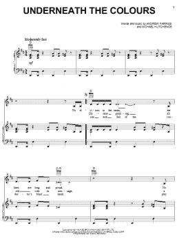 page one of Underneath The Colours (Piano, Vocal & Guitar Chords (Right-Hand Melody))