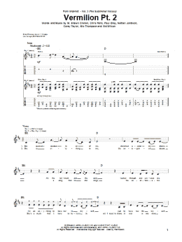 page one of Vermilion Pt. 2 (Guitar Tab)