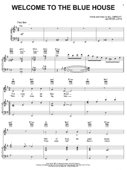 page one of Welcome To The Blue House (Piano, Vocal & Guitar Chords (Right-Hand Melody))