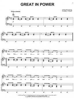 page one of Great In Power (Piano, Vocal & Guitar Chords (Right-Hand Melody))