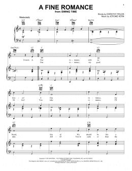 page one of A Fine Romance (Piano, Vocal & Guitar Chords (Right-Hand Melody))