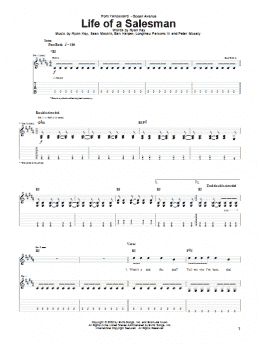 page one of Life Of A Salesman (Guitar Tab)