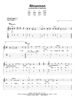 page one of Rhiannon (Easy Guitar Tab)