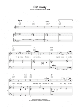 page one of Slip Away (Piano, Vocal & Guitar Chords)