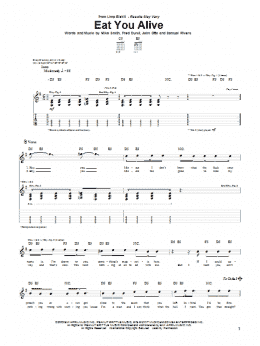 page one of Eat You Alive (Guitar Tab)