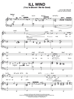 page one of Ill Wind (You're Blowin' Me No Good) (Piano & Vocal)