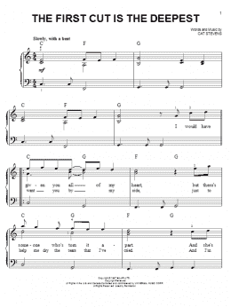 page one of The First Cut Is The Deepest (Easy Piano)