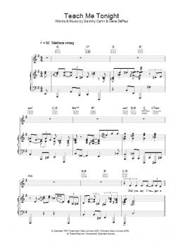 page one of Teach Me Tonight (Piano, Vocal & Guitar Chords)