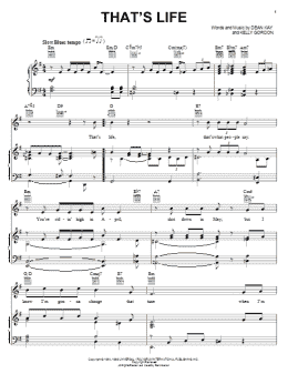 page one of That's Life (Piano, Vocal & Guitar Chords (Right-Hand Melody))